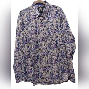 English Laundry-NWOT Multi Color Abstract Button Down Men's Long Sleeve Shirt